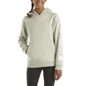 Carhartt youth long sleeve graphic sweatshirt in grey heather