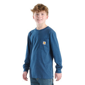 Carhartt youth long-sleeve graphic t-shirt in dark denim