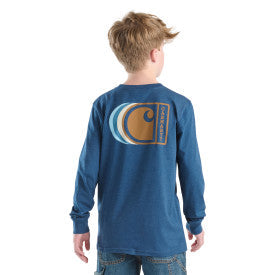 Carhartt youth graphic tee in dark denim, additional product image