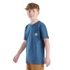 Carhartt youth short-sleeve pocket t-shirt in dark denim