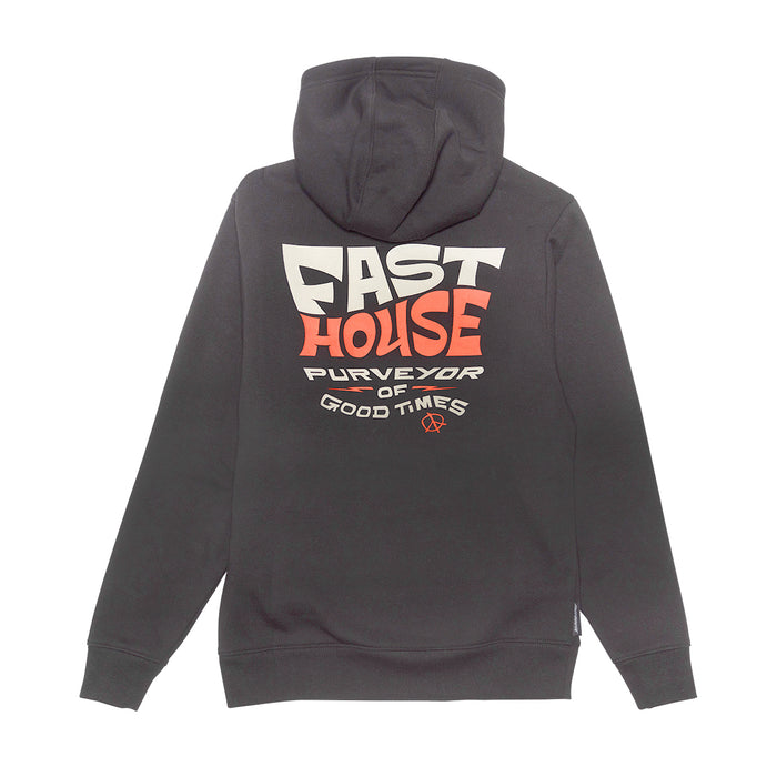 Fasthouse youth Utopia hooded pullover in black, back view
