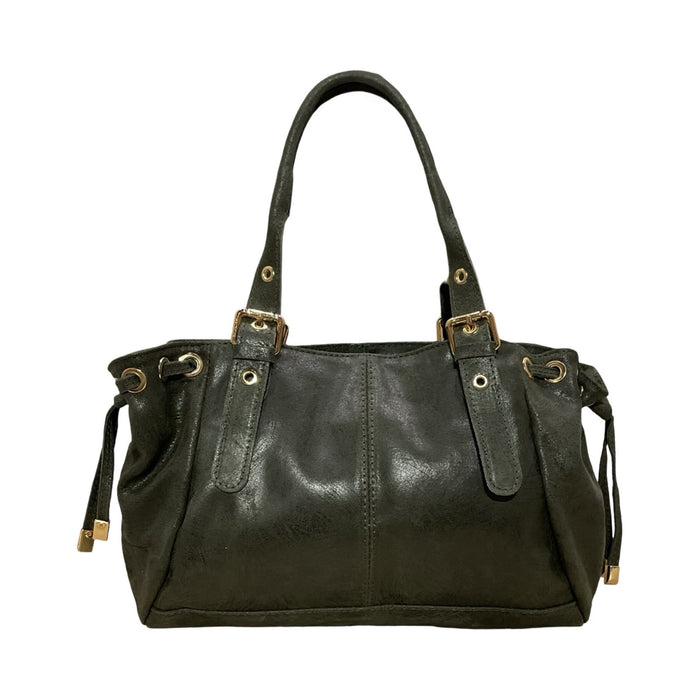 "Ziggy" bag dark green real leather