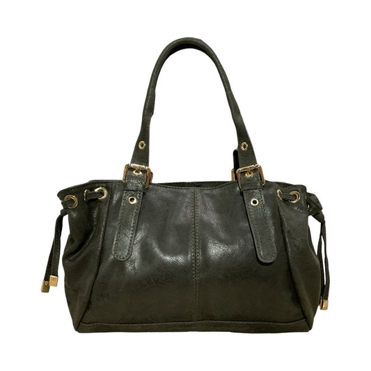 "Ziggy" bag dark green real leather